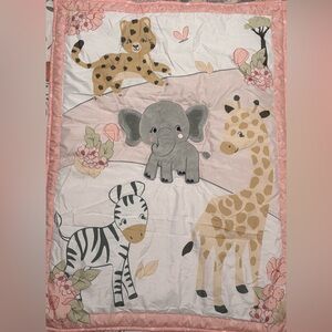Peanutshell Safari Animal Crib blanket & Sheet Set